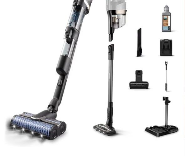 Philips 9000 Serisi AquaTrio Kablosuz Dikey Süpürge, Otomatik Temizleme ve Şarj İstasyonu, AquaSpin Başlık, PowerCyclone Aqua, XW9463/11