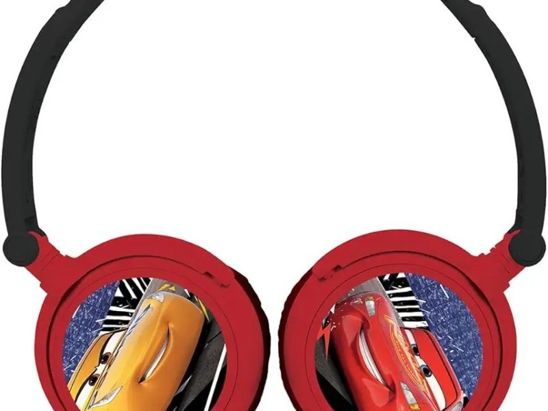 Lexibook Disney Pixar Arabalar Flash McQueen Stereo Kulaklık, Sınırlı Ses Gücü, Katlanabilir ve Ayarlanabilir, Kırmızı/Siyah, HP010DC
