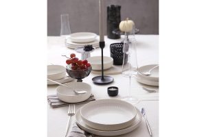 🛍️ Kütahya Porselen Bone Crest 18 Parça 6 Kişilik Yemek Takımı Platin Fileli