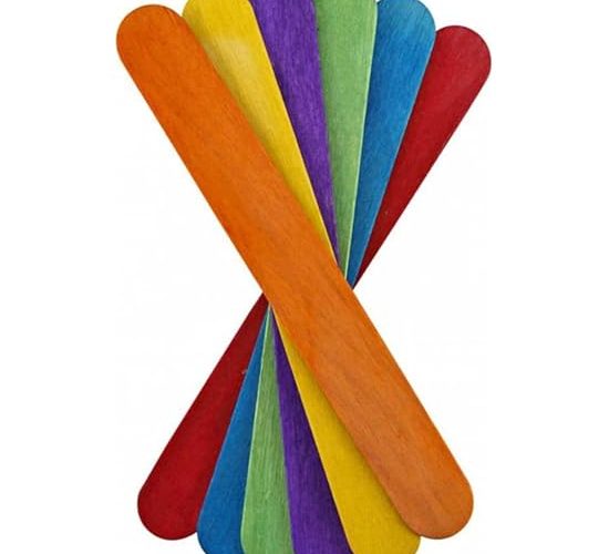 50 Adet Renkli Ahşap Çubuk 15 Cm