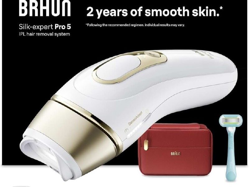 Braun IPL Silk·expert Pro 5, Evde Lazerle Tüy Alma, Çanta, Gillette Venus, 2 Başlık, PL5221
