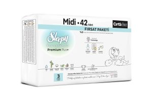 🛍️ Sleepy Bio Natural Premium Plus Fırsat Paketi Bebek Bezi 3 Numara Midi 42 Adet