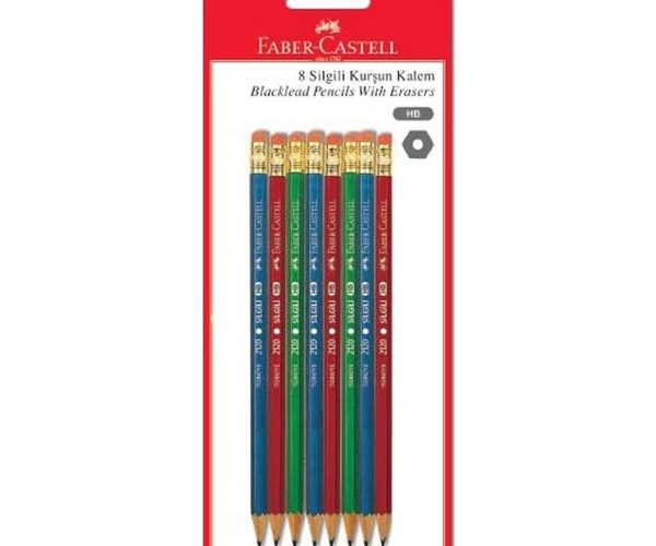 🛍️ Faber Castell Kurşun Kalem 8’li, Silgili