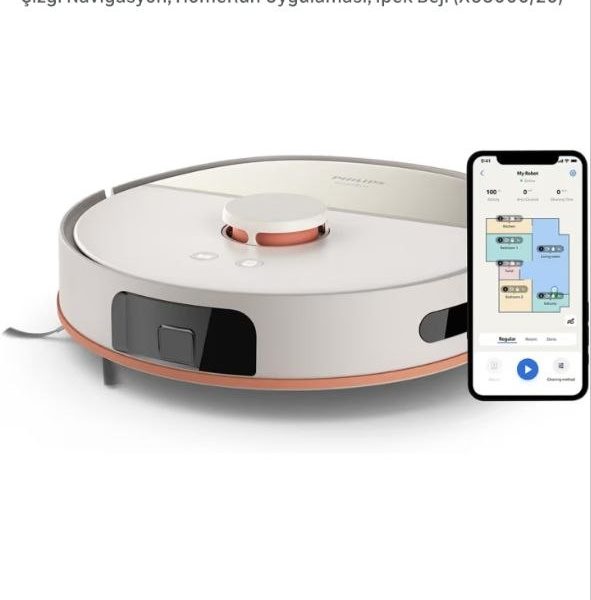 Philips HomeRun 5000 Serisi Robot Elektrikli Süpürge, Çift Döner Mop, Süpürme ve Paspas