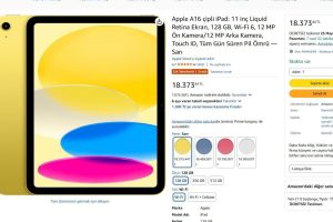 Apple A16 çipli iPad: 11 inç Liquid Retina Ekran, 128 GB, Wi-Fi 6, 12 MP Ön Kamera/12 MP Arka Kamera, Touch ID, Tüm Gün Süren Pil Ömrü — Sarı