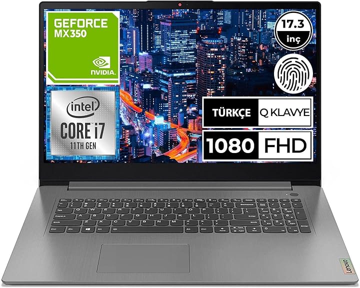 (%54.53) Lenovo Ideapad 3 Dizüstü Bilgisayar, 17.3″ FHD, Intel Core i7-1165G7, 8GB RAM, 512GB SSD, NVIDIA GeForce MX350 2GB GDDR5, FreeDOS, 82H900BMTX
