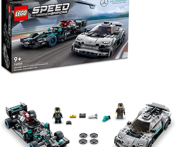 (%43.41) LEGO Speed Champions Mercedes-AMG F1 W12 E Performance ve Mercedes-AMG Project One 76909-9 Yaş ve Üzeri için Oyuncak Model Yapım Seti (564 Parça)