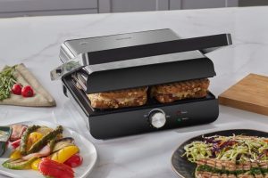 Homend Grilliant 1349H 4 Dilim Kapasiteli Gövdeli Döküm Plakalı Tost ve Izgara Makinesi Inox 2000W