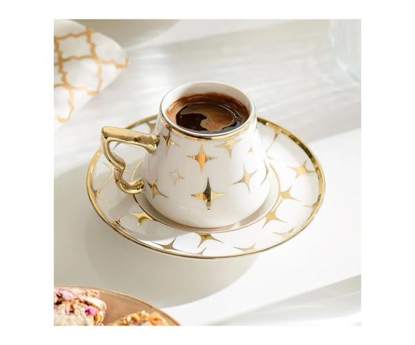 🛍️ Nehir Tutku 6 Kişilik 12 Parça Porselen Kahve Fincan Takımı