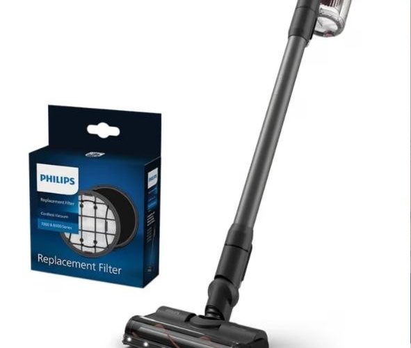 Philips 6000 Serisi Kablosuz Dikey Süpürge, PowerCyclone 11 (XC6552/01) ve Philips Orijinal Yedek Filtre – Kablosuz Süpürge 6000, 7000 ve 8000 Serisi ile Uyumlu (XV1681/01)