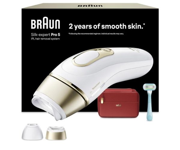 Braun IPL Silk·expert Pro 5, Evde Lazerle Tüy Alma, Çanta, Gillette Venus, 2 Başlık, PL5221