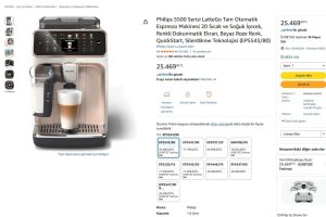 Philips 5500 Serisi LatteGo Tam Otomatik Espresso Makinesi 20 Sıcak ve Soğuk İçecek, Renkli Dokunmatik Ekran, Beyaz Roze Renk, QuickStart, SilentBrew Teknolojisi (EP5543/80)