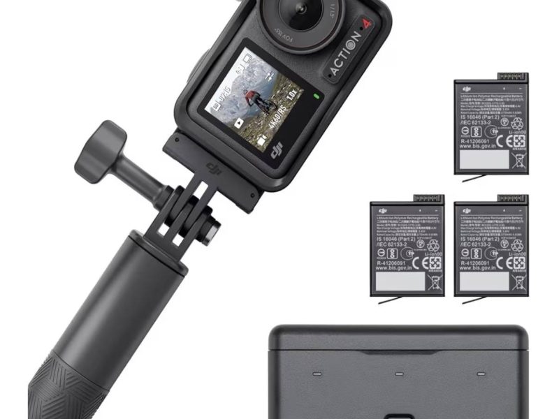 DJI Osmo Action 4 Adventure Combo, 1/1.3 İnç Sensörlü, 4K/120fps Aksiyon Kamerası, Sualtı kamerası, 10-Bit ve D-Log M, 155° Ultra Geniş Açı Görüş Alanı, 3 Ek Batarya ile 7,5 Saate Kadar Çalışma Süresi