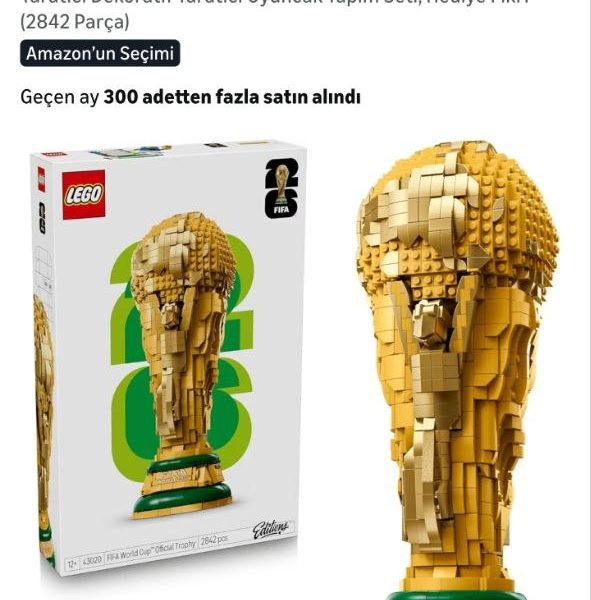 LEGO Editions FIFA Dünya Kupası Resmi Kupa 43020-12 Yaş ve Üzeri Çocuklar için 2 İnsan Figürü, İkonik Küre ve Levha İçeren Yaratıcı Dekoratif Yaratıcı Oyuncak Yapım Seti, Hediye Fikri (2842 Parça)