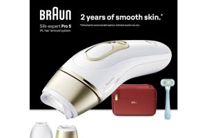Braun IPL Silk·expert Pro 5, Evde Lazerle Tüy Alma, Çanta, Gillette Venus, 2 Başlık, PL5221