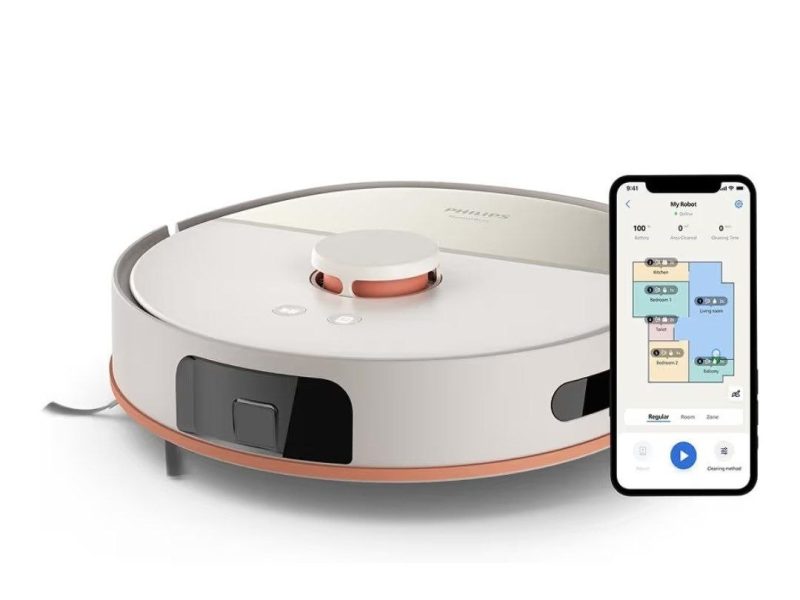 Philips HomeRun 5000 Serisi Robot Elektrikli Süpürge, Çift Döner Mop, Süpürme ve Paspas, 10.000Pa Emiş Gücü, Lazer Çizgi Navigasyon, HomeRun Uygulaması, İpek Beji (XU5000/20)