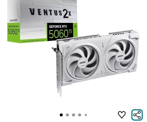 MSI GEFORCE RTX 5060 TI 8G VENTUS 2X OC WHITE PLUS