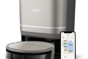 Philips HomeRun 9000 Serisi Robot Süpürge, Islak ve Kuru Temizlik, Bakterilere Karşı%99.9 Etkili, Yüksek Emiş Gücü, HomeRun Uygulaması ile Uzaktan Kontrol, XU9100/10