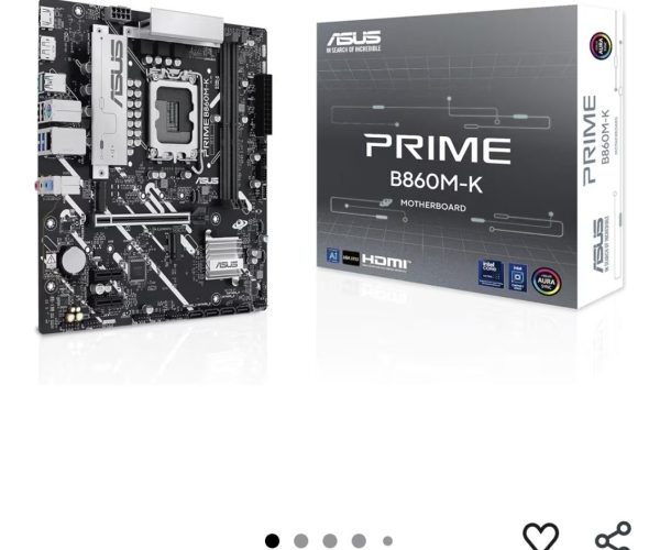 ASUS PRIME B860M-K Intel mATX anakart, 6+1+1+1 Ayrık MOS, DDR5, PCIe 4.0, 2xM.2 yuvaları, Realtek 2.5Gb Ethernet, DisplayPort, HDMI, USB 10Gbps, ön USB 5Gbps Tip-C