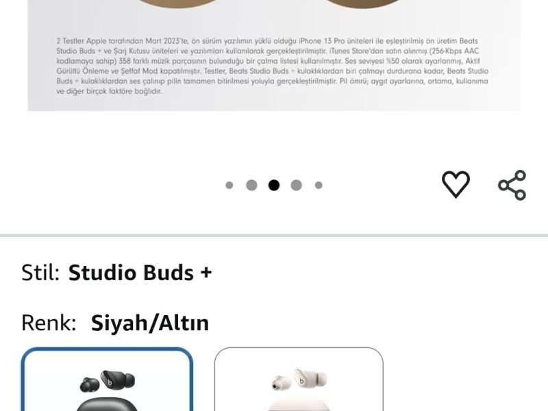 Beats Studio Buds +|Gürültü Önleme Özellikli Gerçek Kablosuz Kulaklık, Apple ve Android ile Uyumlulu – 9.499₺