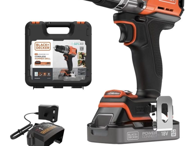 Black&Decker BLD682D1XK-QW 18V POWERCONNECT™ Kömürsüz Şarjlı Matkap/Vidalama (1 x 2.0Ah Akü, 1A Şarj Cihazı ve Kitbox ile)