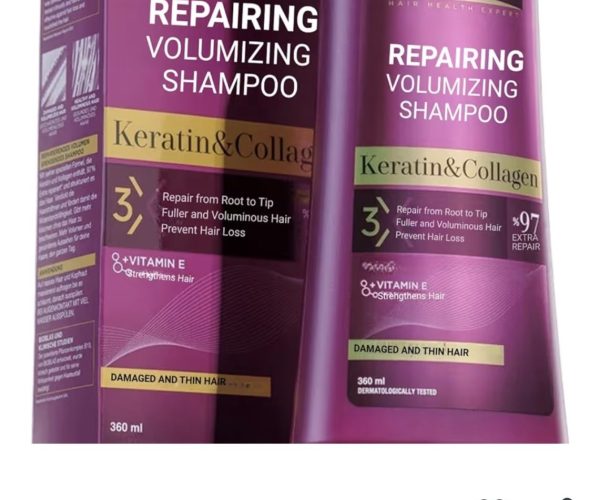 Bioblas Kolajen & Keratin Şampuan – Saç Dökülmesine Karşı, Onarıcı ve Dolgunlaştırıcı Etki, Bitkisel Kompleks B19, 360 ml
