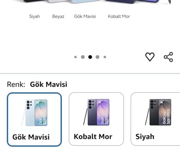 💥Samsung Galaxy S26 Ultra Gök Mavisi, 1TB Depolama, Yapay Zeka Telefonu, 16GB Bellek – 116.178₺