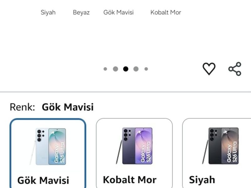 💥Samsung Galaxy S26 Ultra Gök Mavisi, 1TB Depolama, Yapay Zeka Telefonu, 16GB Bellek – 116.178₺