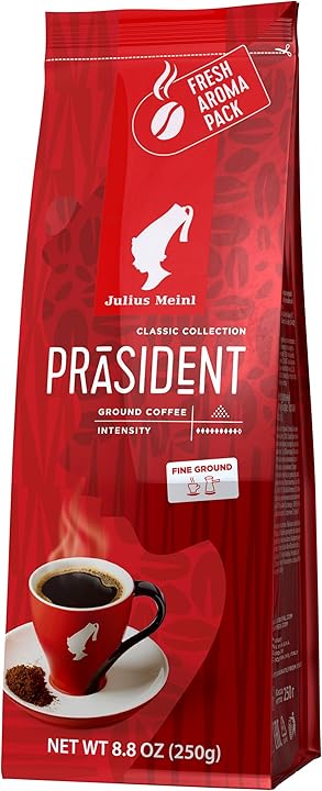 (%41.48) Julius Meinl Präsident Blend Öğütülmüş Filtre Kahve, Orta Kavrulmuş, Yumuşak İçim, 250 g