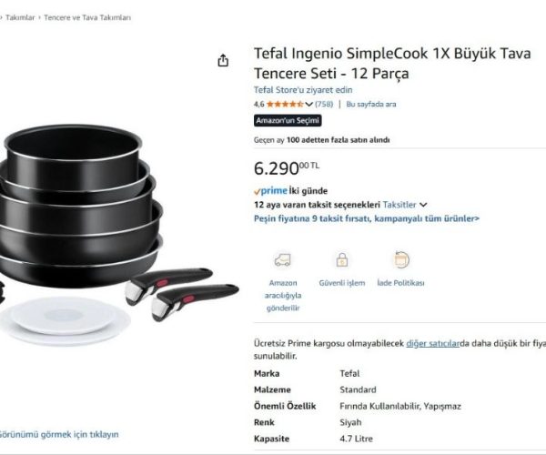 Tefal Ingenio SimpleCook 1X Büyük Tava Tencere Seti – 12 Parça