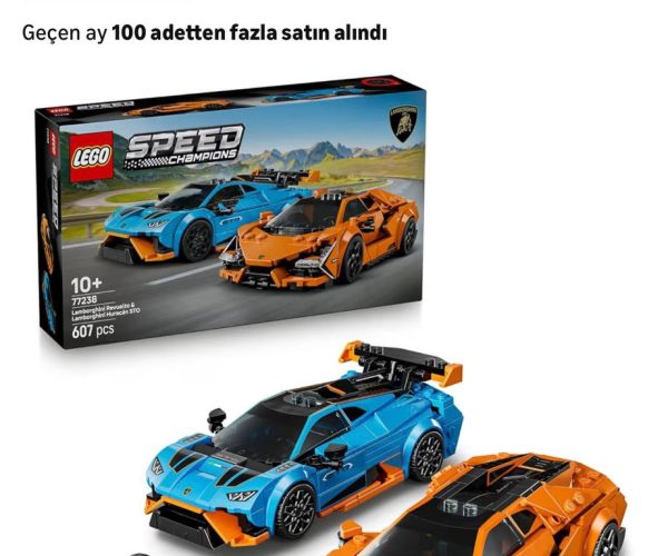 LEGO Speed Champions Lamborghini Revuelto ve Huracán STO 77238 – 10 Yaş ve Üzeri Çocuklar İçin Çift Model Araba, Detaylı Yarış Arabaları ve Sürücü Figürleriyle Oyun ve Sergileme Yapım Seti (607 Parça)