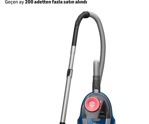 Philips 2000 Serisi Torbasız Elektrikli Süpürge – 750 W Yüksek Emiş Gücü, PowerCyclone 4,%99,9 Toz Toplama, HEPA Filtre, Evcil Hayvan Tüylerinde Etkili, Kompakt Tasarım (XB2123/09)