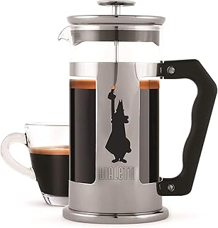 Bialetti - Preziosa French Press: Yaklaşık 1L kapasiteli kahve hazırlayıcı - 18/10 Paslanmaz Çelik Gövde - Bulaşık Makinesinde Yıkanabilen Borosilikat Cam Sürahi - Paslanmaz Çelik Filtre Sistemi
