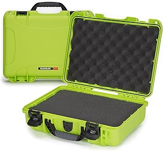 Nanuk 910 su geçirmez sert kabuklu çanta, pelüş köpük astarlı, misket limonu