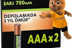 Duracell Şarj Edilebilir AAA İnce Kalem Pil (2’li paket) 750 mAh NiMH, 1000 Sarj Döngüsü, Önceden Sarj Edilmiştir — %22 İndirim | Amazon TR Fırsatı