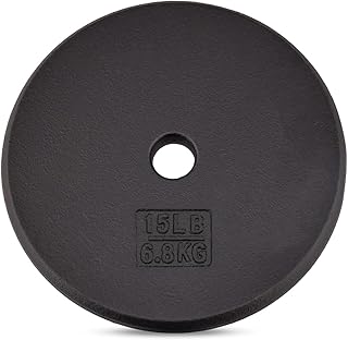Yes4All Standart 2,54 cm dökme demir ağırlık plakası - Kuvvet antrenmanı için ideal - Çoklu ağırlık: 2-11 kg (Tekli ve 4'lü Set)