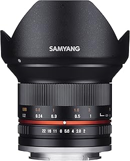 Samyang SY12M-E-BK 12 mm F2.0 Sony E kameralar için ultra geniş açılı objektif, siyah
