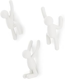 Umbra Buddy Hooks, Montlar, Atkılar, Çantalar, Sırt Çantaları, Havlular ve Daha Fazlası İçin Dekoratif Duvar Kancaları, 3’lü Set, Beyaz — %25 İndirim | Amazon TR Fırsatı