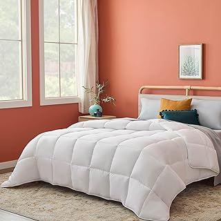 Linenspa Yorgan kılıfı, kuş tüyü alternatifi, kutu dikişli, dört mevsim mikrofiber, çocuklar, gençler veya yetişkinler için nevresim takımı, beyaz, King Size