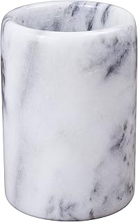 Lüks El Oyması Doğal Mermer Diş Fırçası ve Makyaj Fırçası Tutacağı – Banyo, Vanity, Ofis ve Masa Organizatörü için Ağır Hizmet Tayvan Yushan Taşı (8,4 cm x 11,5 cm, Off-Beyaz) — %34 İndirim | Amazon TR Fırsatı