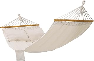 SONGMICS GDC22M hamak, dış mekan çok kişilik, çubuk hamak, 200 x 150 cm, TÜV Rheinland, 300 kg, bej