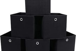 SONGMICS RFB02H-3 Saklama kutusu, 6 adet, katlanır kutu, parmak delikli, 30 x 30 x 30 cm, siyah — %28 İndirim | Amazon TR Fırsatı