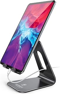 Lamicall Tablet Standı Çok Açılı, Tablet Tutucu - iPad Air Mini Pro, Phone 13 Pro 12 Mini 11 XS Max XR X 6 7 8 Plus (4-13 inç), Siyah
