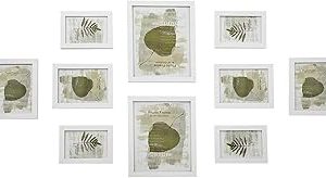 SONGMICS 10 fotoğraf çerçevesinden oluşan resim çerçevesi seti – 2 adet 20 x 25 cm, 4 adet 13 x 18 cm ve 4 adet 10 x 15 cm ahşap bordür beyaz RPF310W — %30 İndirim | Amazon TR Fırsatı