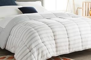 Linenspa (California King, Grey/White Stripe) – Reversible Striped Down Alternative Quilted Comforter with Corner Duvet Tabs – Cal King Size — %30 İndirim | Amazon TR Fırsatı