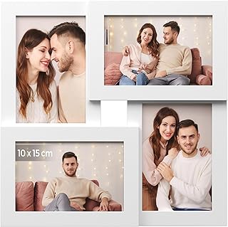 SONGMICS 4 fotoğraf için resim çerçevesi kolajı, 10 x 15 cm RPF25WT — %34 İndirim | Amazon TR Fırsatı
