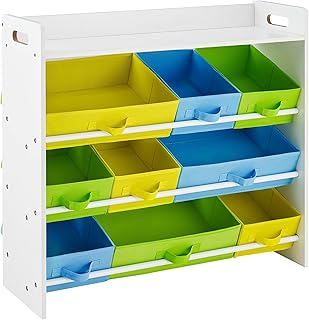SONGMICS Çocuk Odası Rafı, 9 Çıkarılabilir Polar Sepetli Oyuncak Düzenleyici, Çocuk Odası Için Oyuncak ve Kitaplık, Beyaz Çerçeve, Gkr31Wt, 78 X 26,5 X 82,5 Cm — %42 İndirim | Amazon TR Fırsatı
