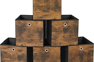 SONGMICS saklama kutusu, 6’lı set, düzenleme kutuları, dokunmamış kumaş, katlanır kutu, 30 x 30 x 30 cm, kumaş kutu, küp raf için, giysi düzenleyici, vintage kahverengi-siyah RFB102B01 — %21 İndirim | Amazon TR Fırsatı