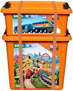 BRIO World 33977 Smart Tech Sound Deluxe Seti - Kapsamlı Komple Sette Kayıt Fonksiyonlu Etkileşimli Loco, Depolama Kutuları ile birlikte - 3 yıldan itibaren tavsiye edilir