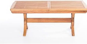 ReHome Lotus 200(+50) x 100 x 76 cm İroko Dikdörtgen Açılabilir Masa — %32 İndirim | Amazon TR Fırsatı